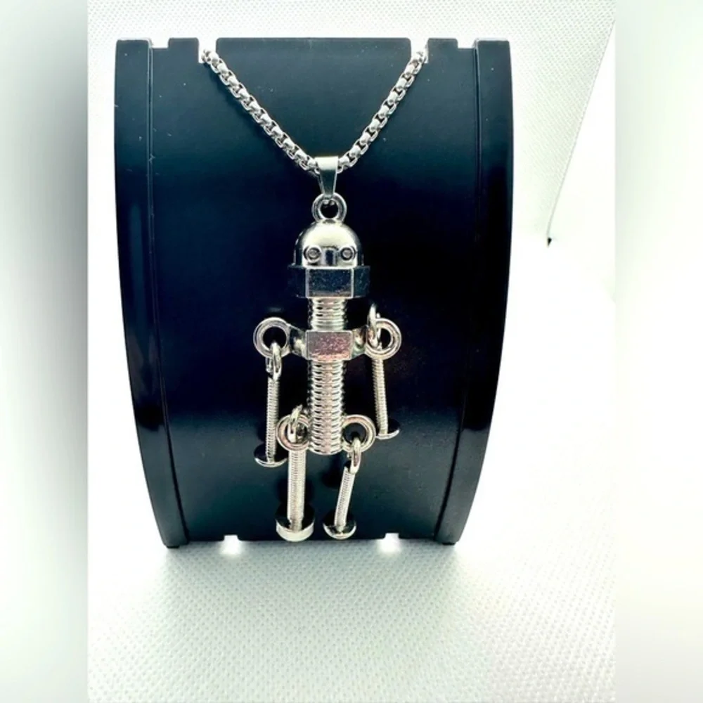 Robot nuts and‎ bolts necklace pendant​ 🦕